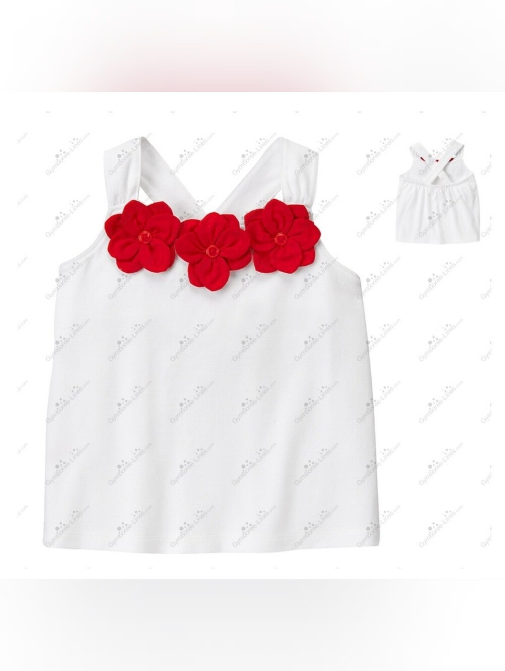 Janie & Jack vintage "Camellia Summer" flower corsage top